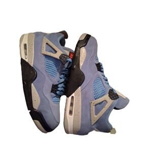Air Jordan 4 Retro University Blue Mid Top Lace Up Men's Sneakers Size 9.5